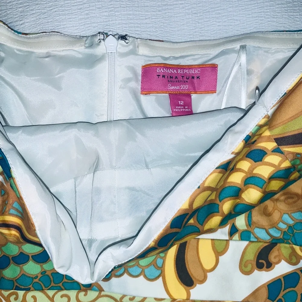 Banana Republic Trina Turk Strapless Mini Dress Paisley Pattern, size 12 - Picture 5 of 7
